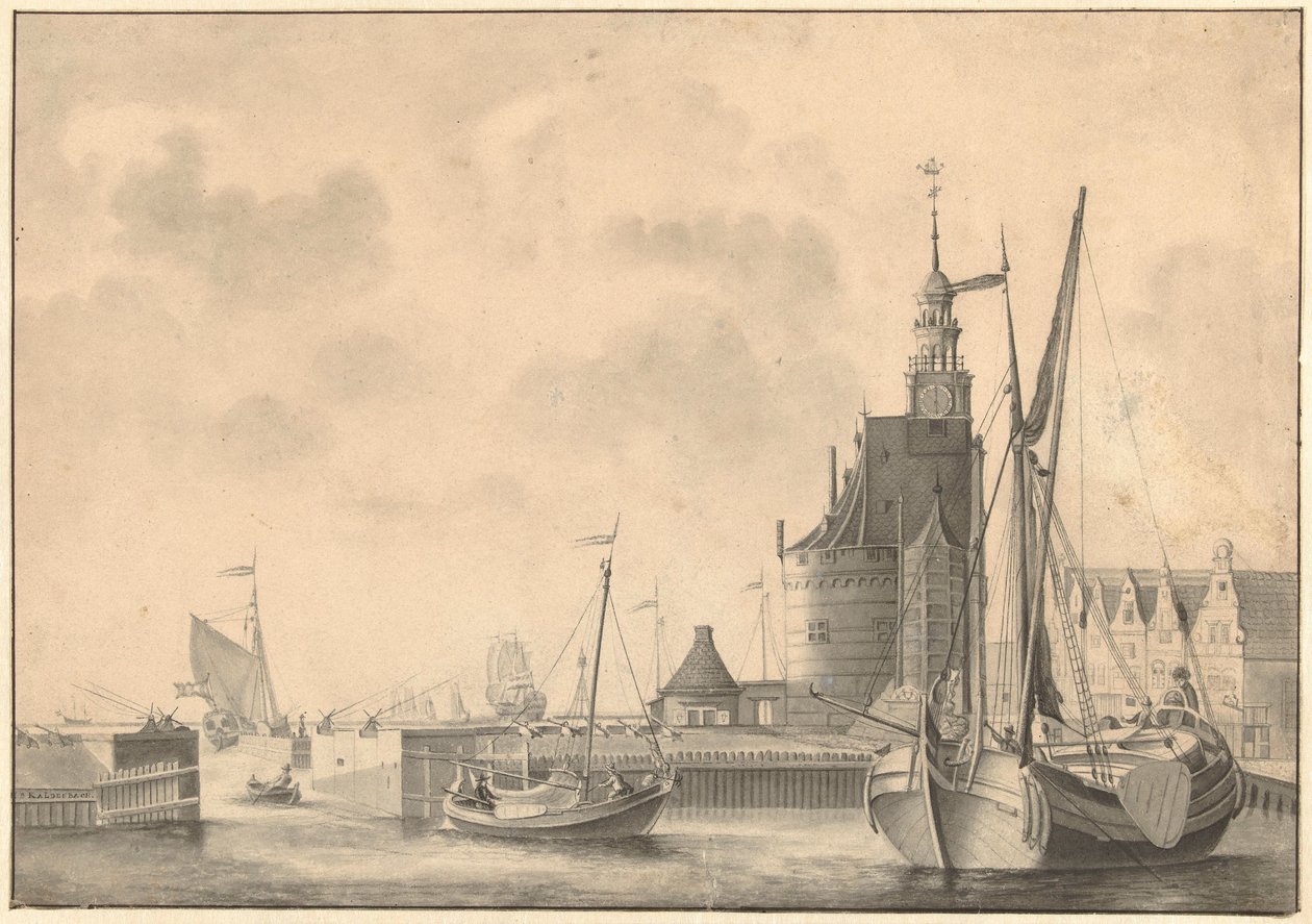 Hamnen i Hoorn av Johan Antonie Kaldenbach