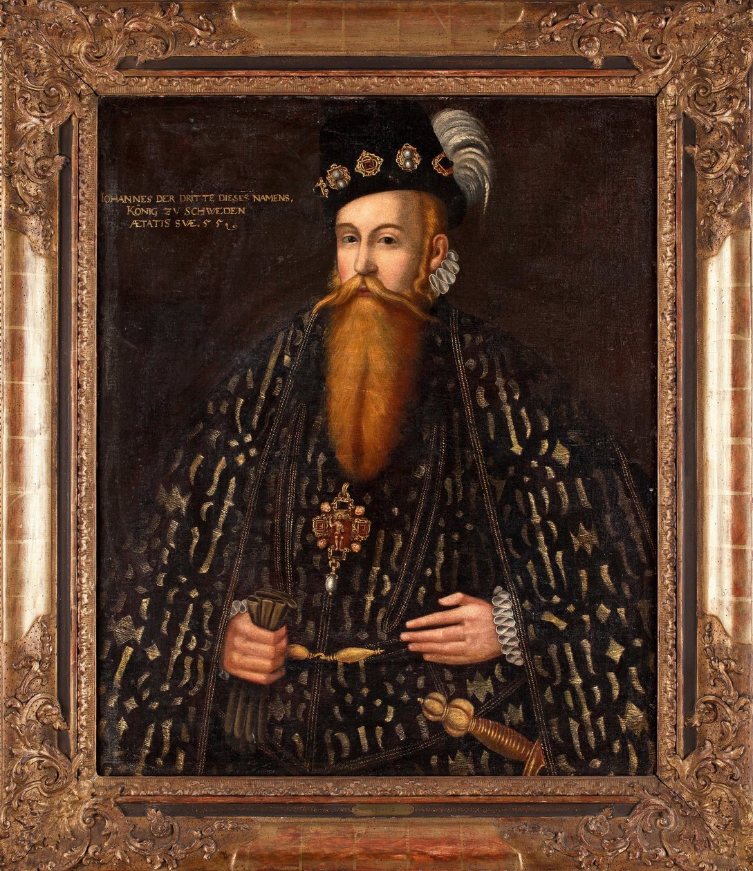 Kung Johannes III av Sverige (1537-1592) - Målning av Johan Baptista van Uther (Utter) (aktiv 1562-1597), olja på duk (101x83 cm) av Johan Baptista van (active 1562 1597) Uther