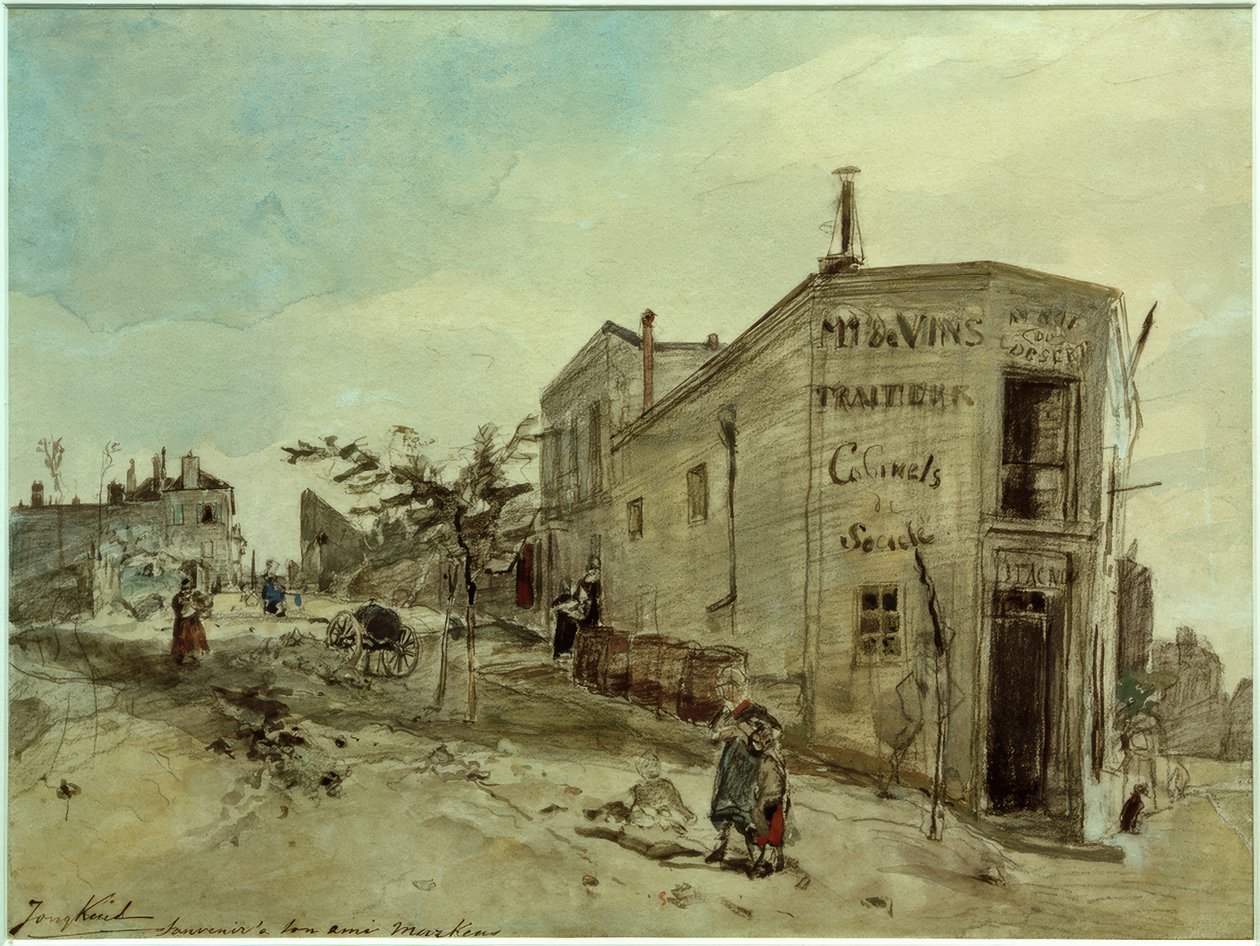 Utsikt över Montmartre, kaféet Le Roi du Desert av Johan Barthold Jongkind