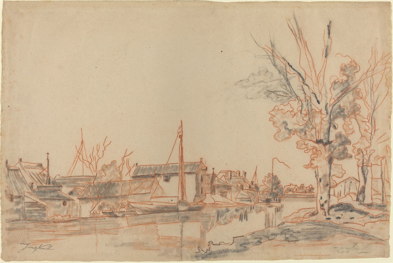 Bords de Canal, sent 1800-tal. av Johan Barthold Jongkind