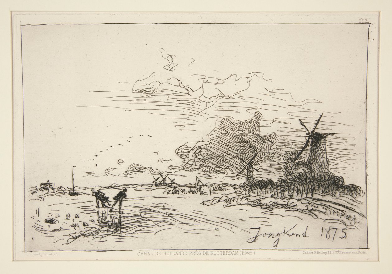 Canal de Hollande, pr?s de Rotterdam (Hiver) [Holland Canal, nära Rotterdam (vinter)] av Johan Barthold Jongkind