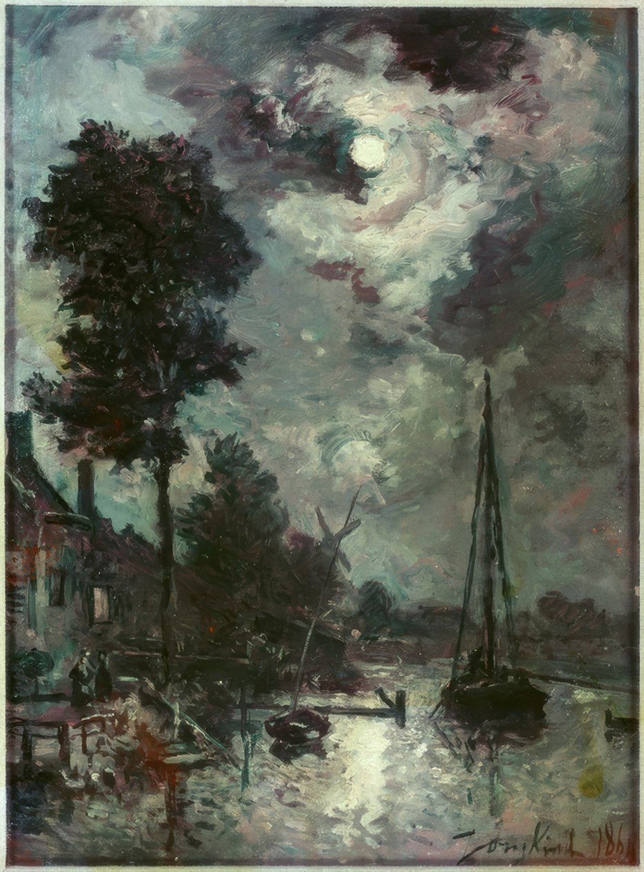 Månsken av Johan Barthold Jongkind
