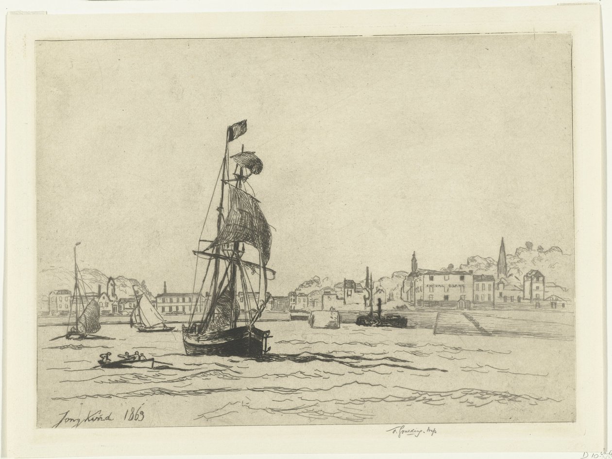 Hamnen i Honfleur av Johan Barthold Jongkind