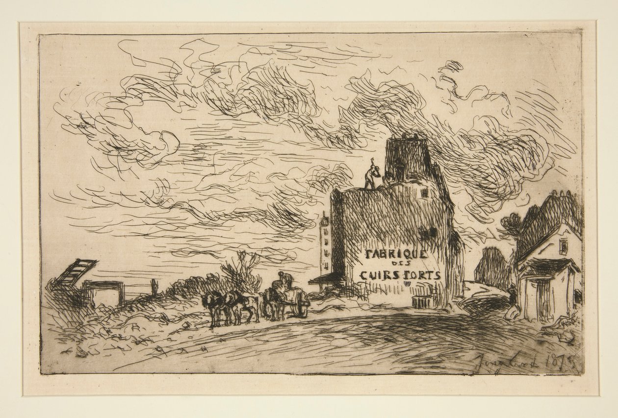 Rivningar av Rue des Francs-Bourgeois Saint-Marcel (Rivning vid Rue des Francs-Bourgeois Saint-Marcel) av Johan Barthold Jongkind