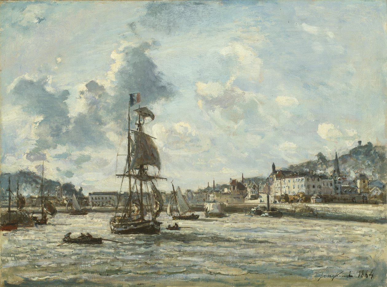 Ingången till hamnen i Honfleur, 1863-64 av Johan Barthold Jongkind