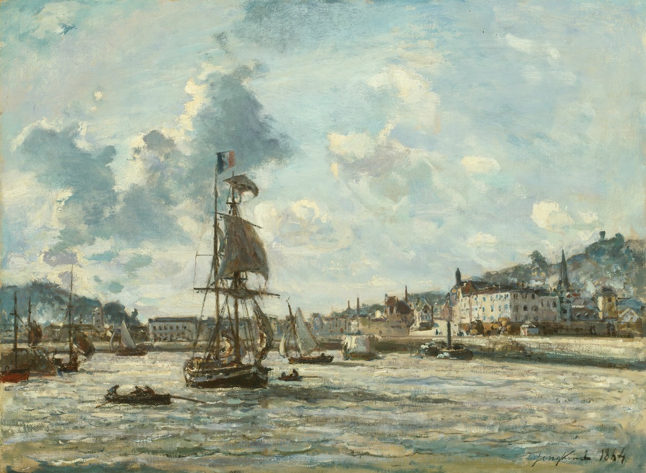 Ingången till hamnen i Honfleur, 186364. av Johan Barthold Jongkind