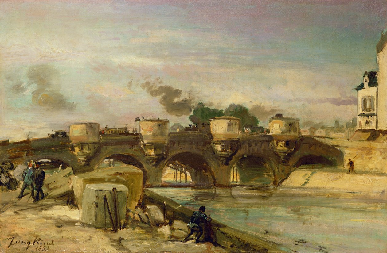 Brand på Pont Neuf, 1853 av Johan Barthold Jongkind