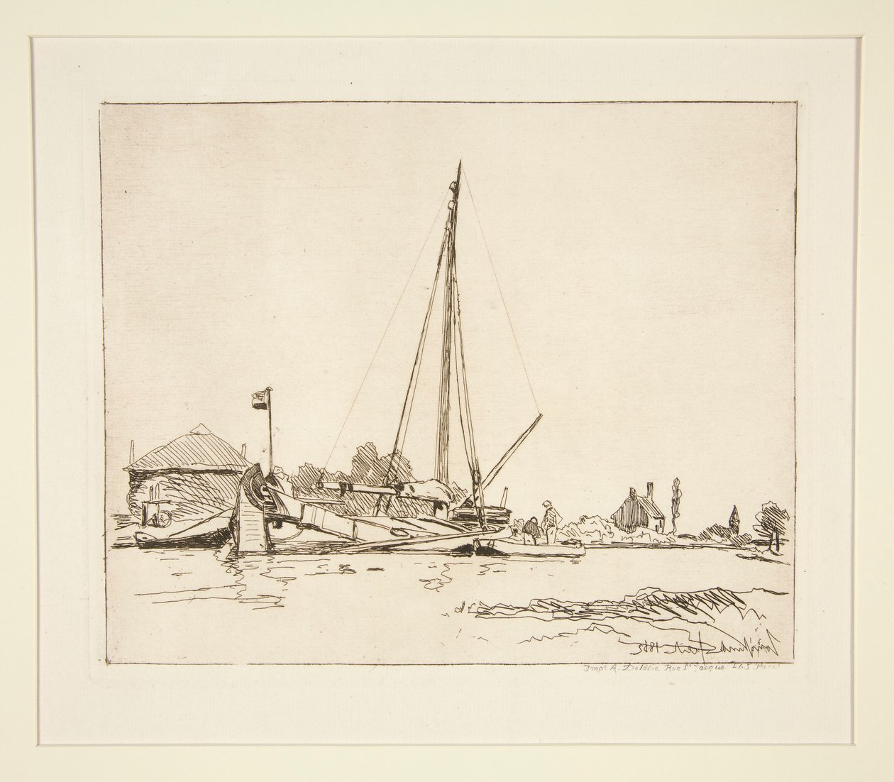 La Barque amar?e (Den förtöjda båten) av Johan Barthold Jongkind