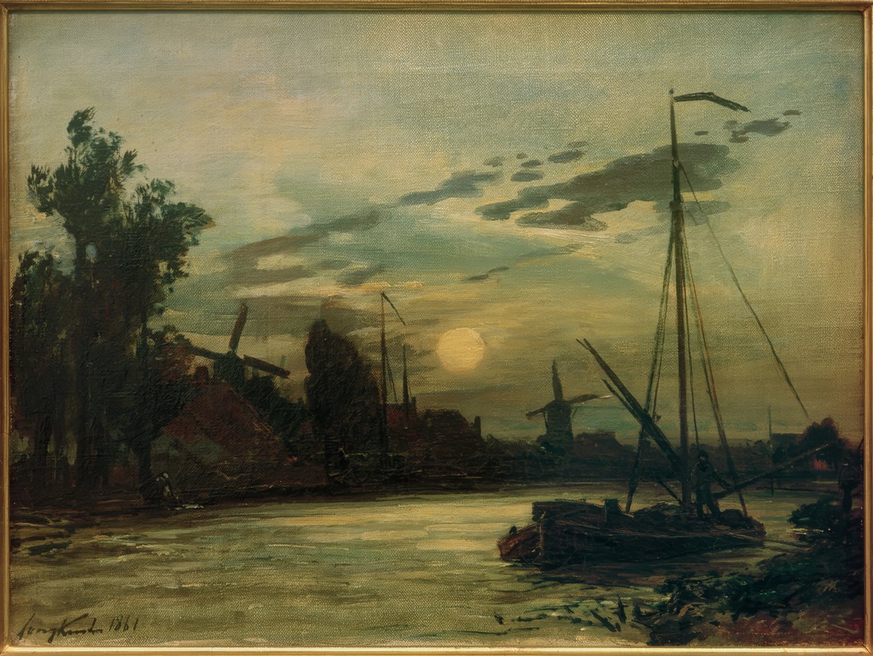 Landskap på kvällen av Johan Barthold Jongkind