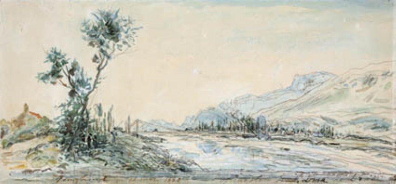 Landskap vid floden Le Drac nära Grenoble av Johan Barthold Jongkind