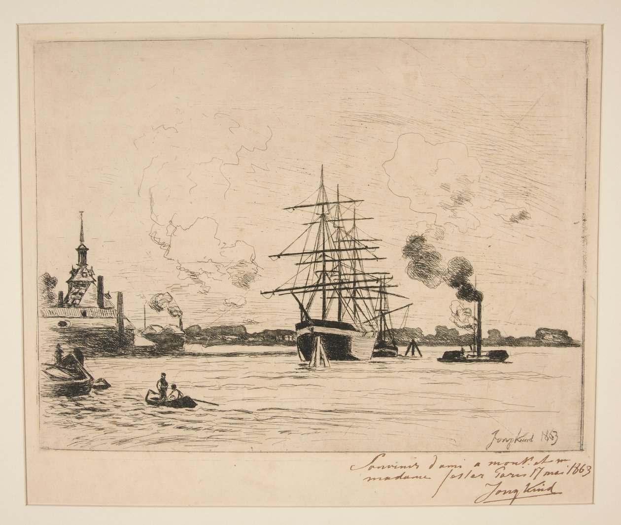 Gamla hamnen i Rotterdam av Johan Barthold Jongkind