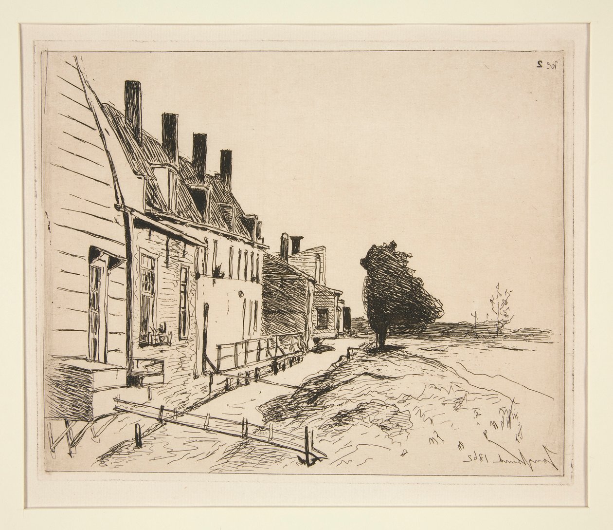 Hus utmed kanalen av Johan-Barthold Jongkind