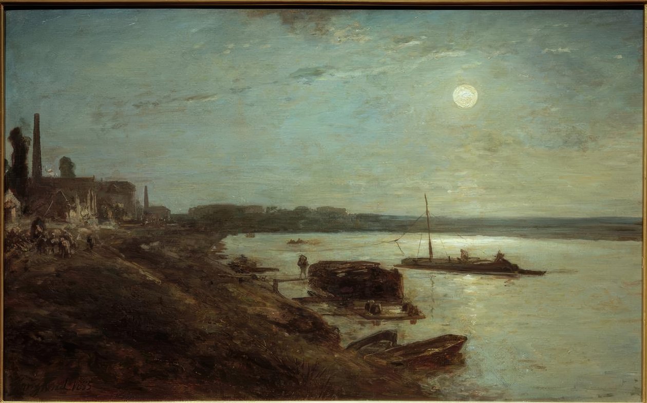 Månsken över Seine av Johan Barthold Jongkind