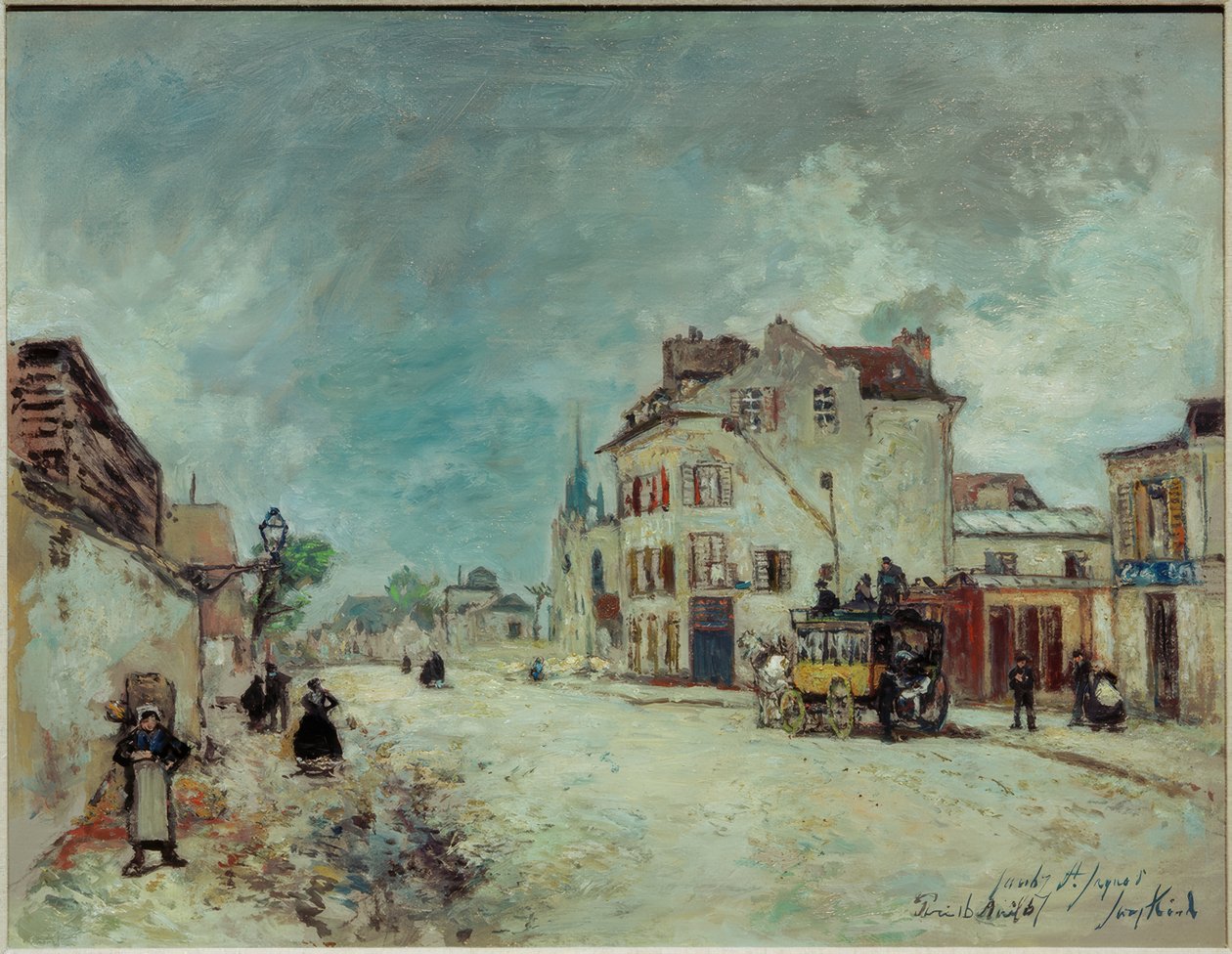 Diligens på Faubourg St. Jacques av Johan Barthold Jongkind