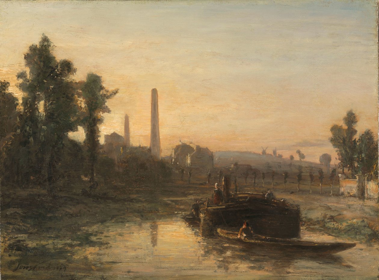 River View i Frankrike, möjligen nära Pontoise av Johan Barthold Jongkind