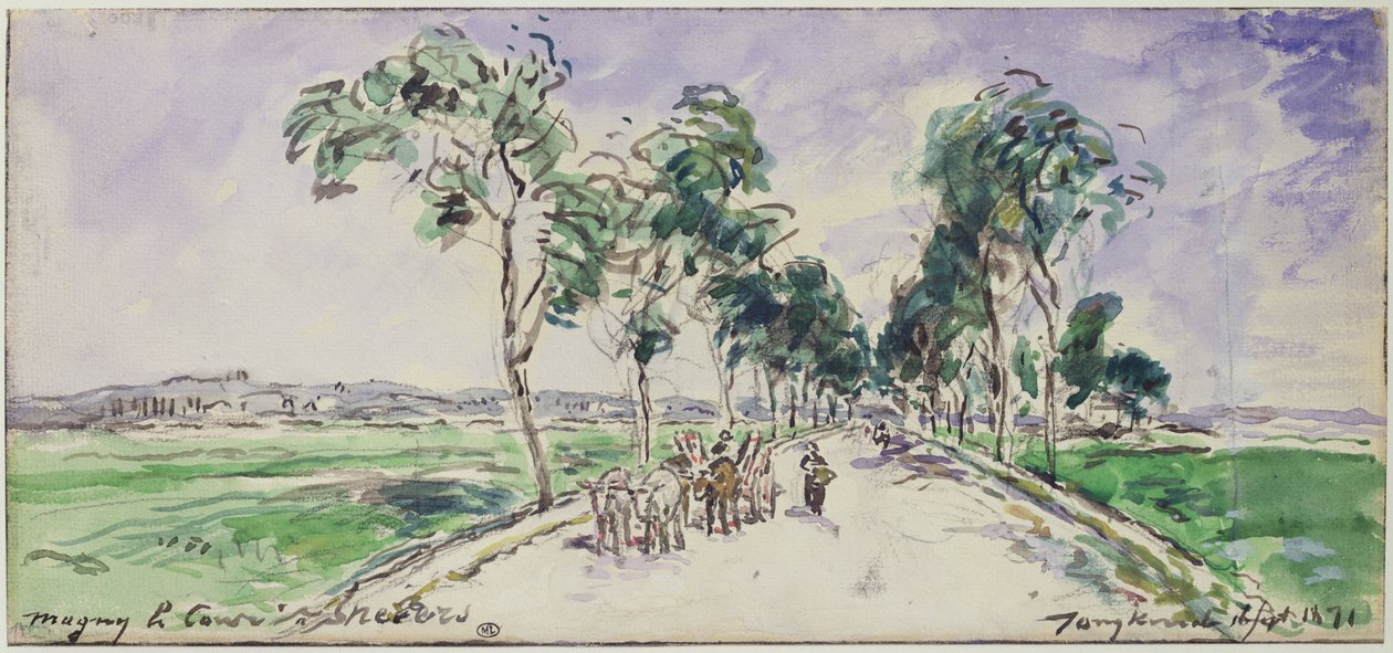 Vägen till Magny nära Nevers, 1871 (wc på papper) av Johan Barthold Jongkind