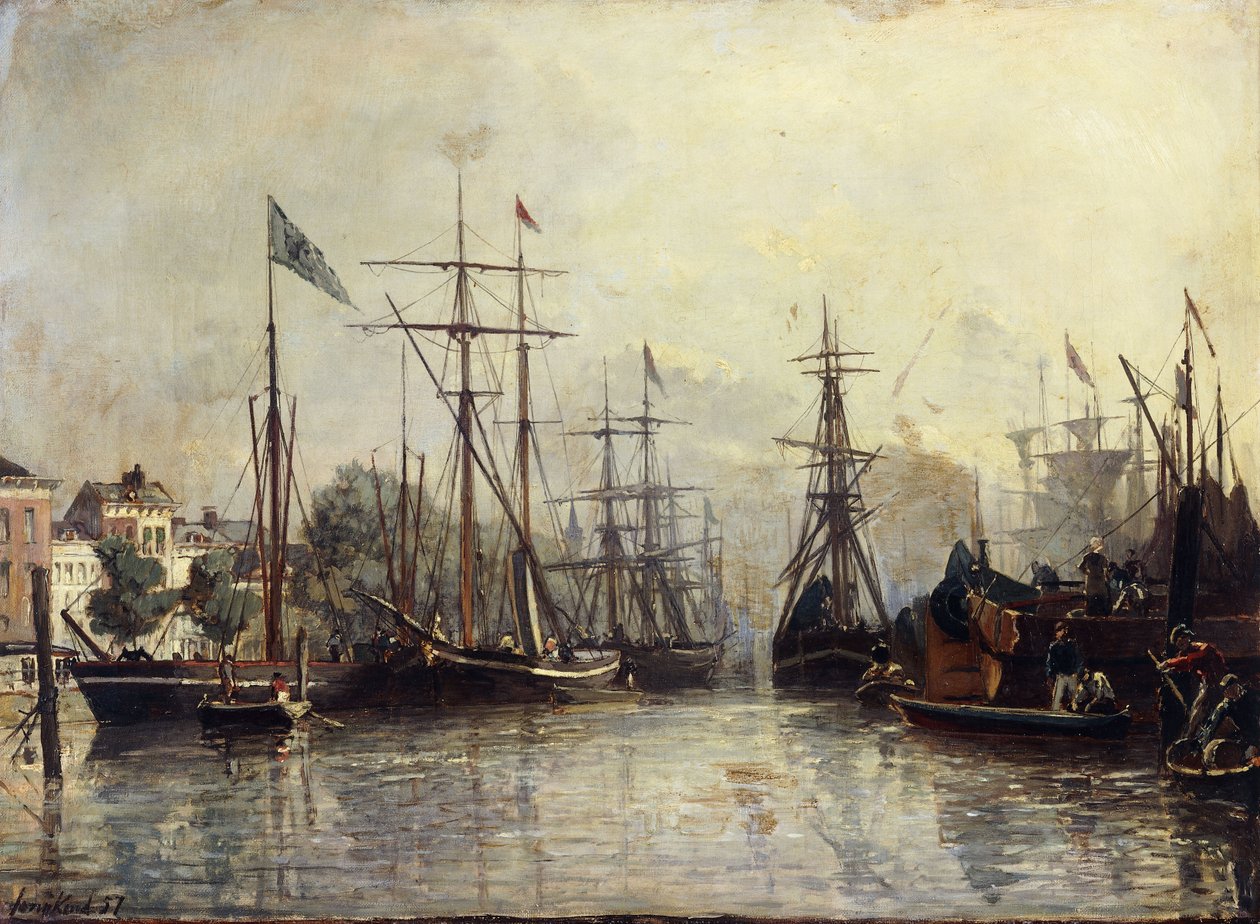 Rotterdams hamn, 1857 av Johan Barthold Jongkind