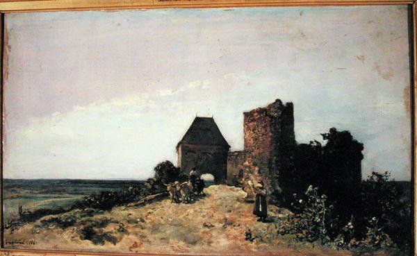 Ruinerna av Chateau de Rozemont (Nievre) 1861 av Johan Barthold Jongkind