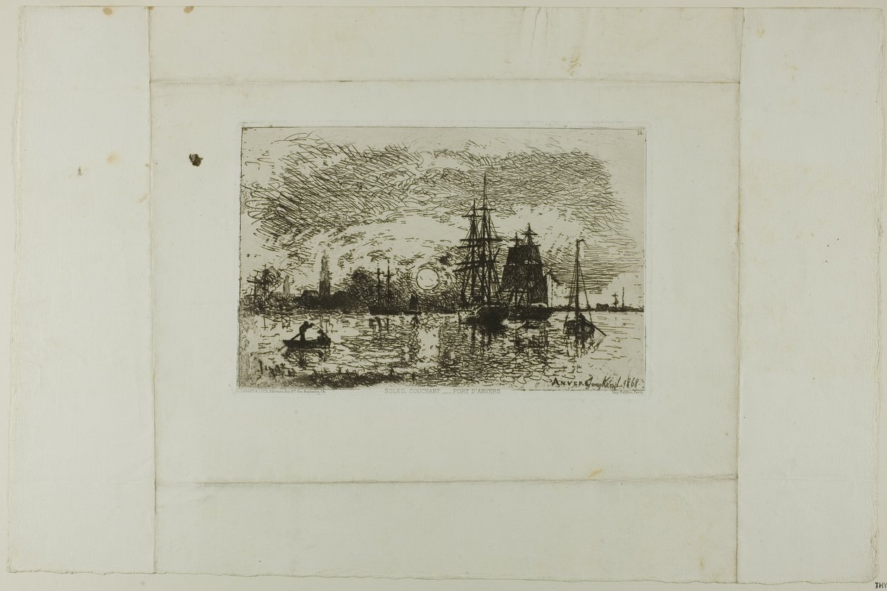 Solnedgång, Antwerpens hamn av Johan Barthold Jongkind