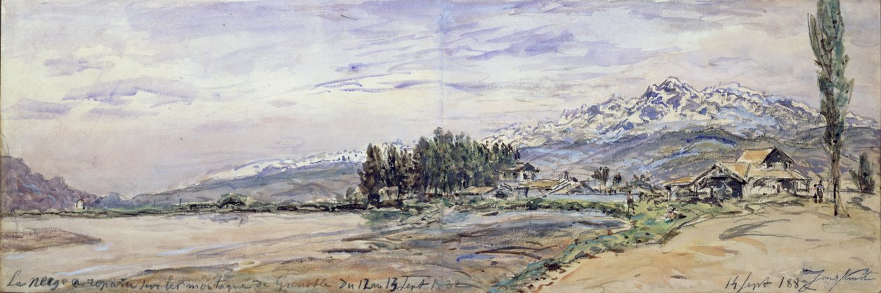 Snö på bergen i Grenoble, 12 och 13 september 1882 (gouache) av Johan Barthold Jongkind