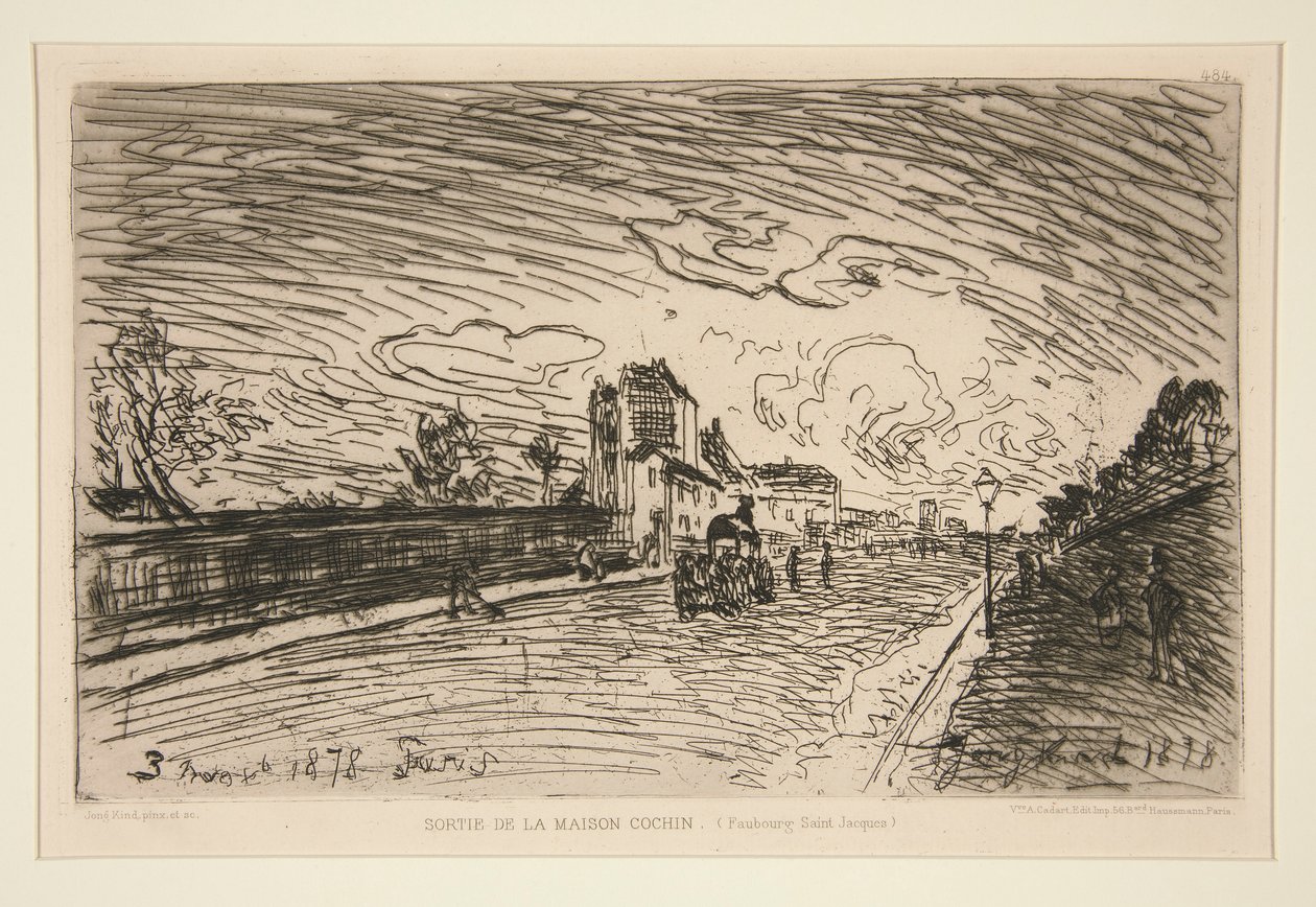Avsluta från Cochin House (Faubourg Saint-Jacques) av Johan Barthold Jongkind