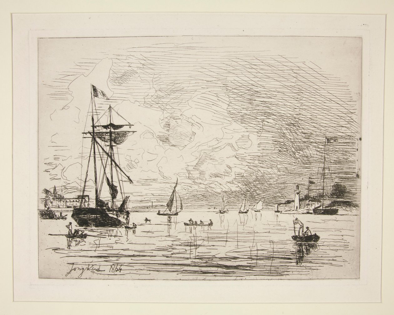 Avfart från hamnen i Honfleur av Johan Barthold Jongkind