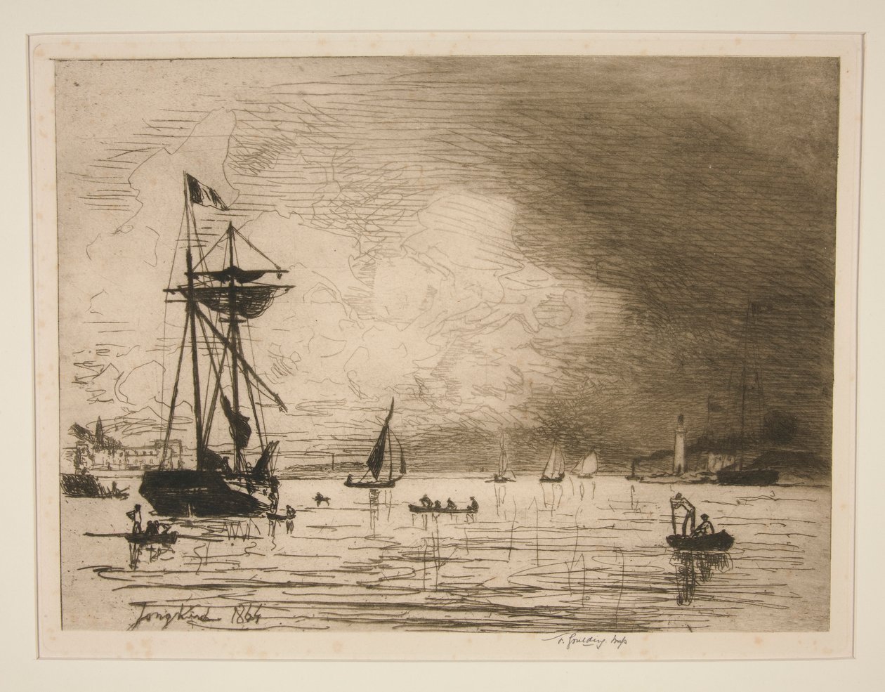 Avfart från hamnen i Honfleur av Johan Barthold Jongkind