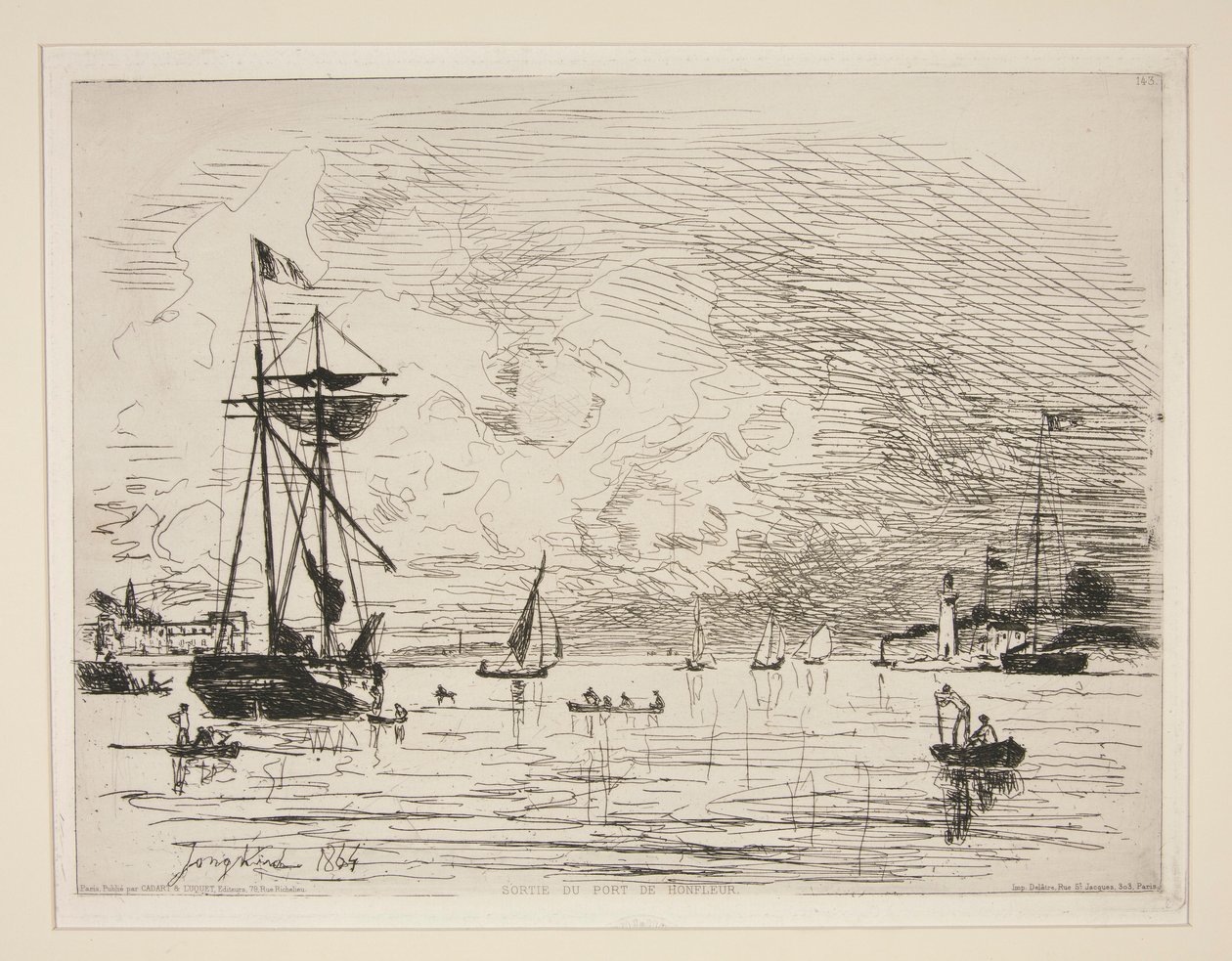 Avfart från hamnen i Honfleur av Johan Barthold Jongkind