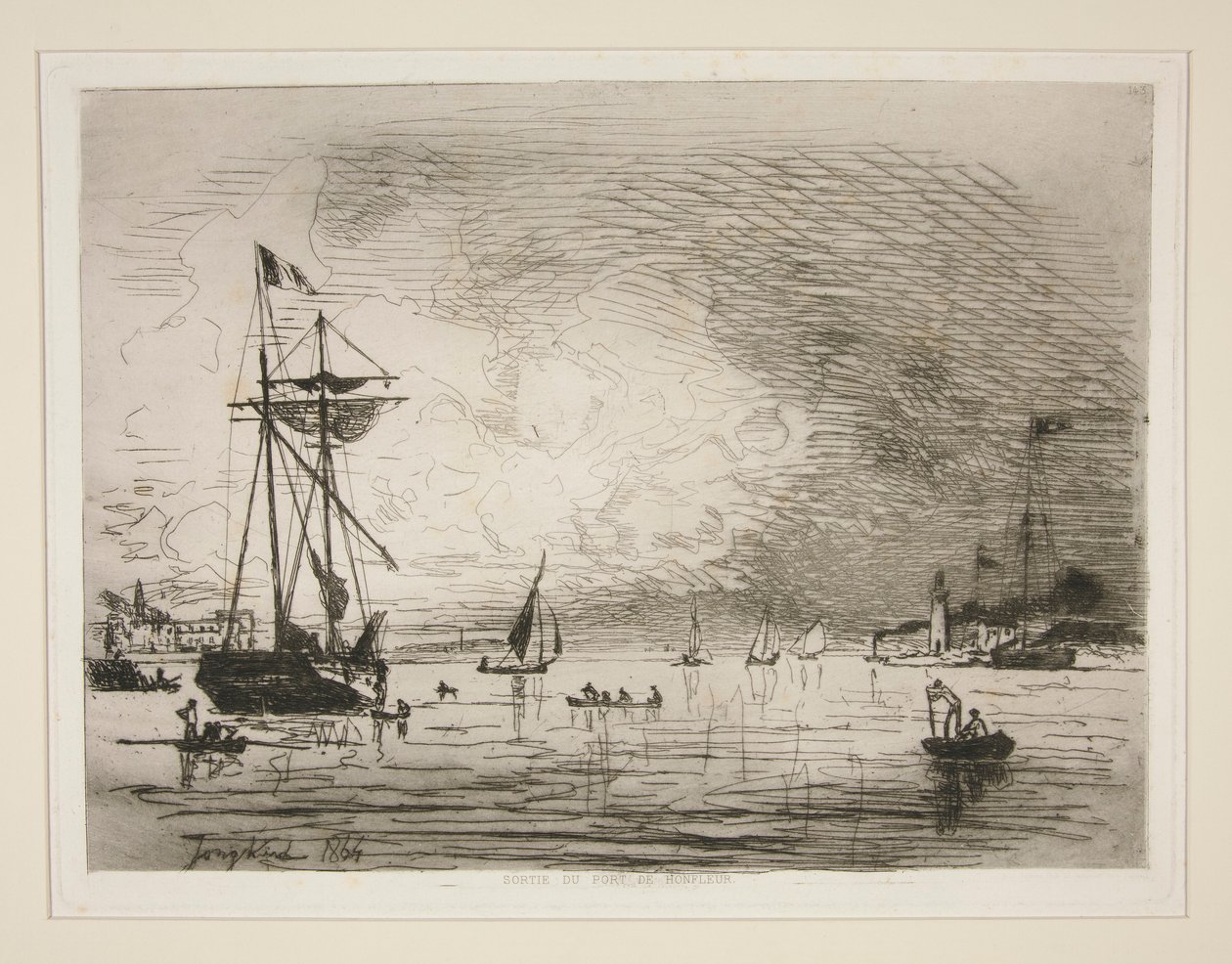 Avfart från hamnen i Honfleur av Johan Barthold Jongkind