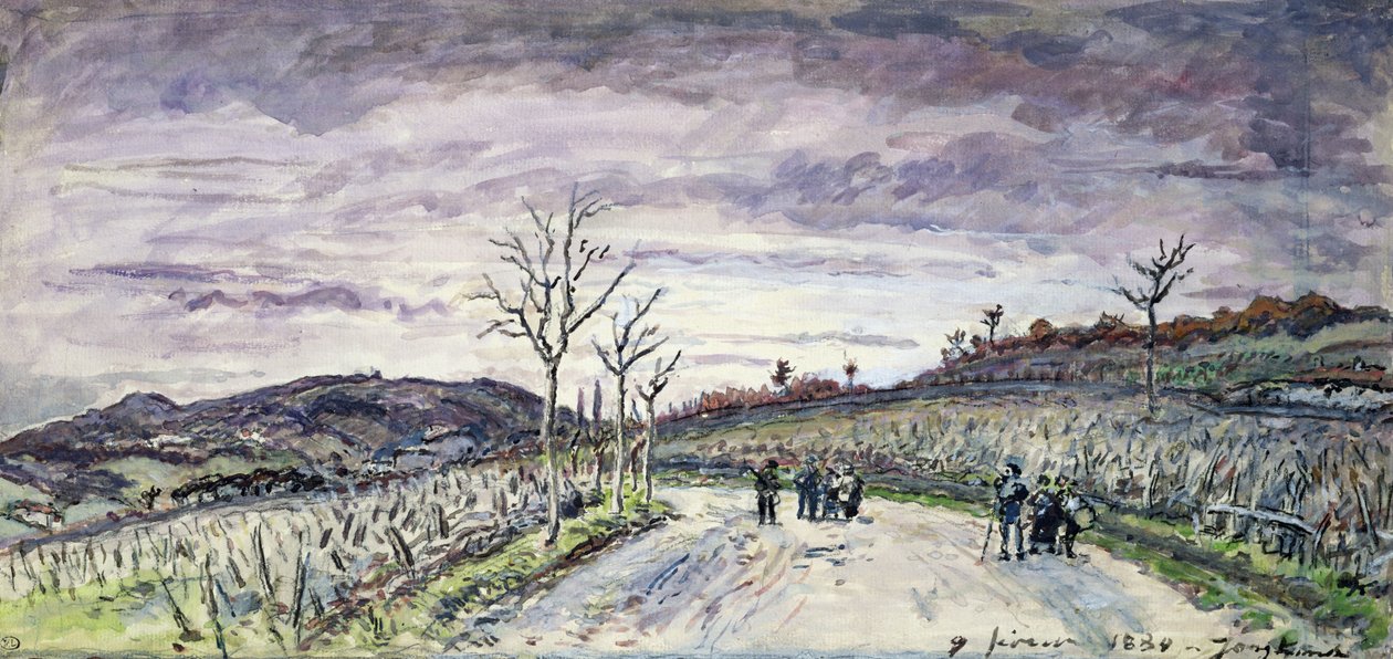 Col du Balbins och Montagne de Ornacieux, 1880 (wc på papper) av Johan Barthold Jongkind