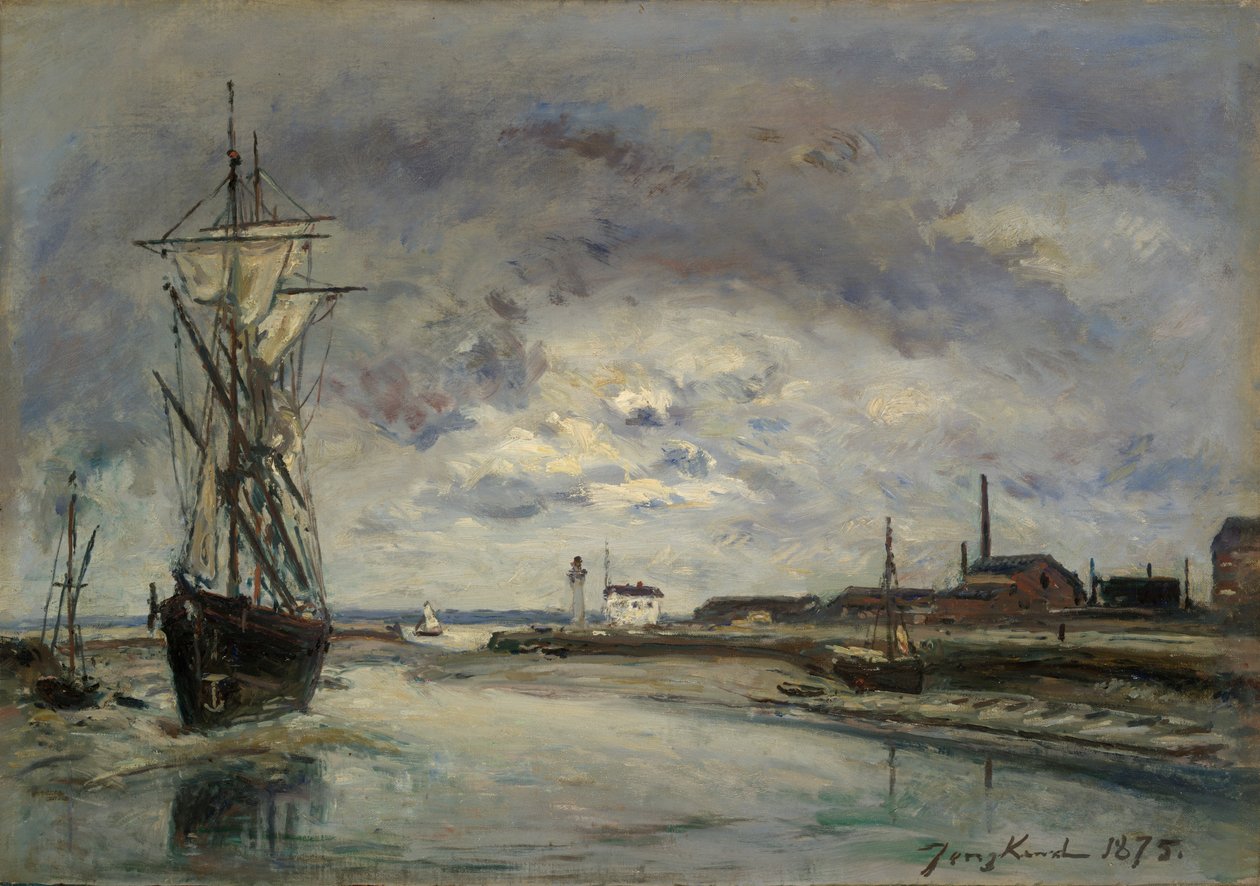Hamnen i Honfleur av Johan Barthold Jongkind