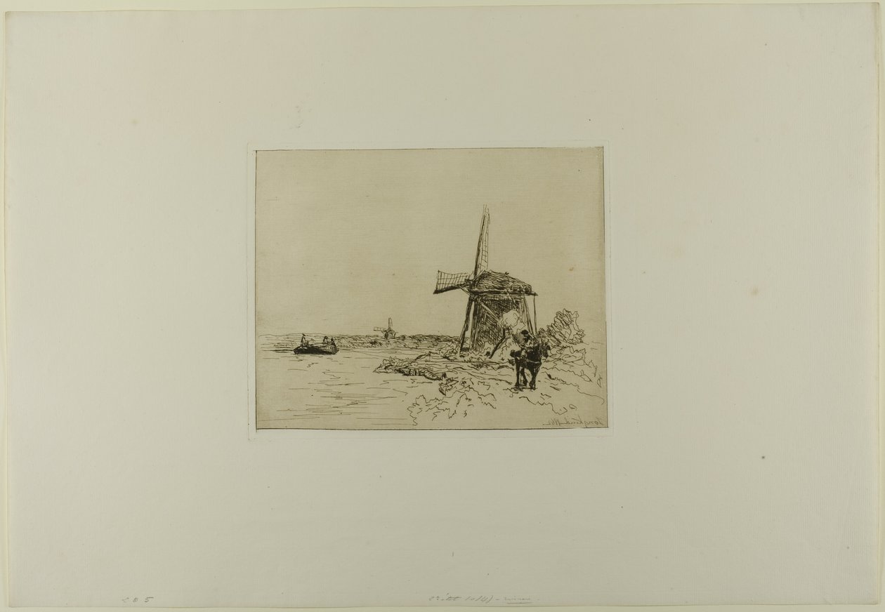The Towpath, ur bok med sex etsningar, vyer över Holland av Johan Barthold Jongkind
