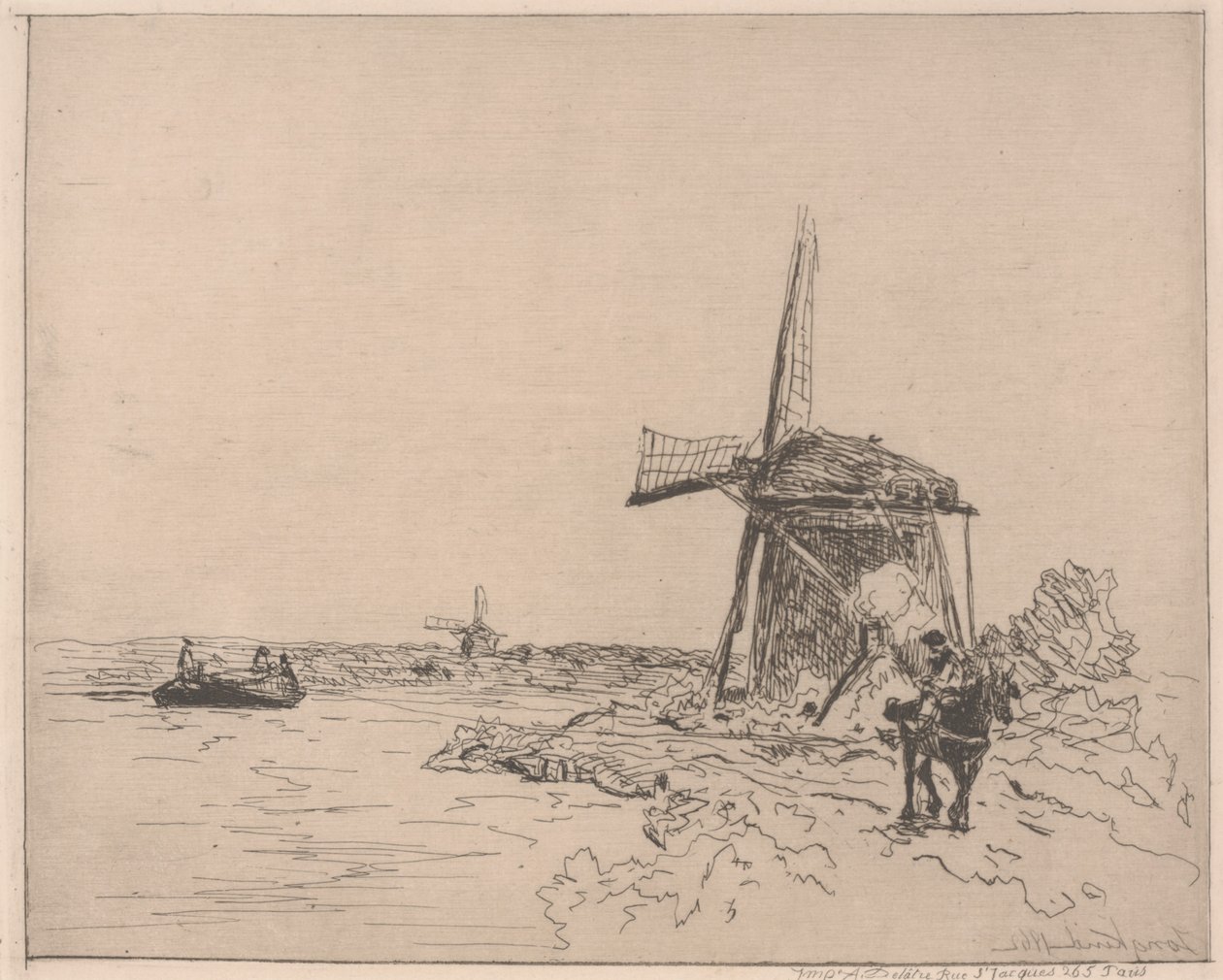Dragstigen, tryckt av Auguste Delâtre (f.1822) av Johan Barthold Jongkind