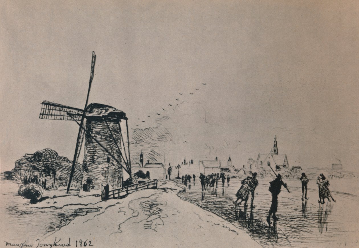 Utsikt över staden Maassluis, 1862, 1946. av Johan Barthold Jongkind
