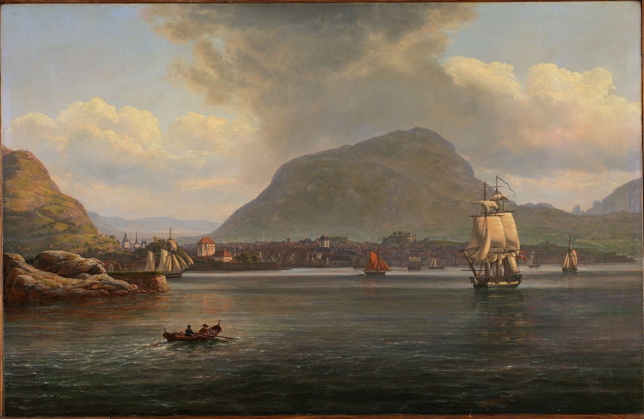 Bergen sedd från den norra infarten av Johan Christian Dahl