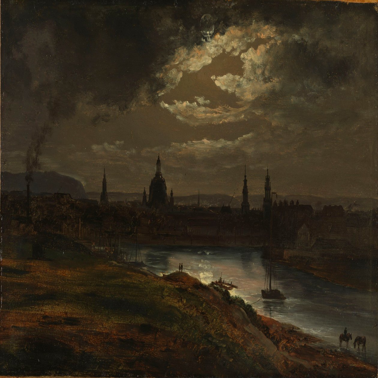 Dresden i månskenet av Johan Christian Dahl