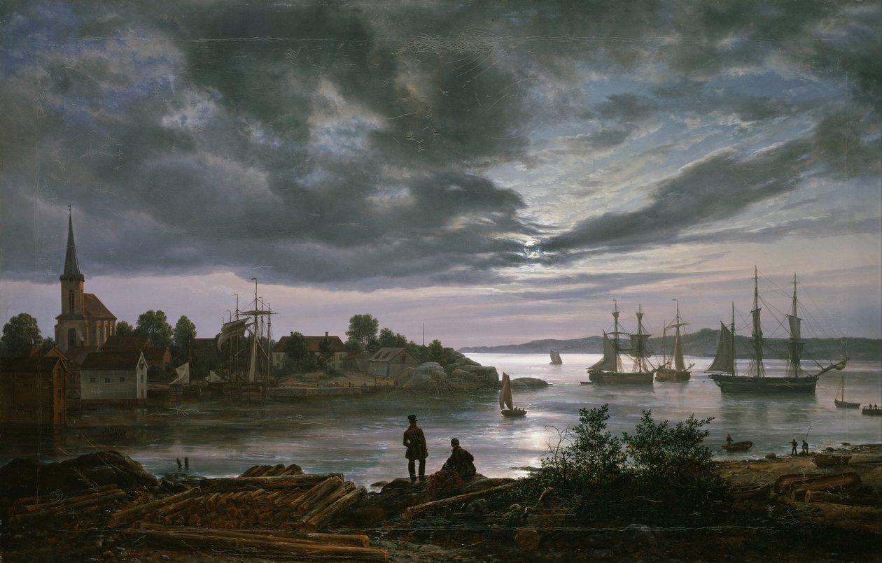 Larvik av Moonlight av Johan Christian Dahl