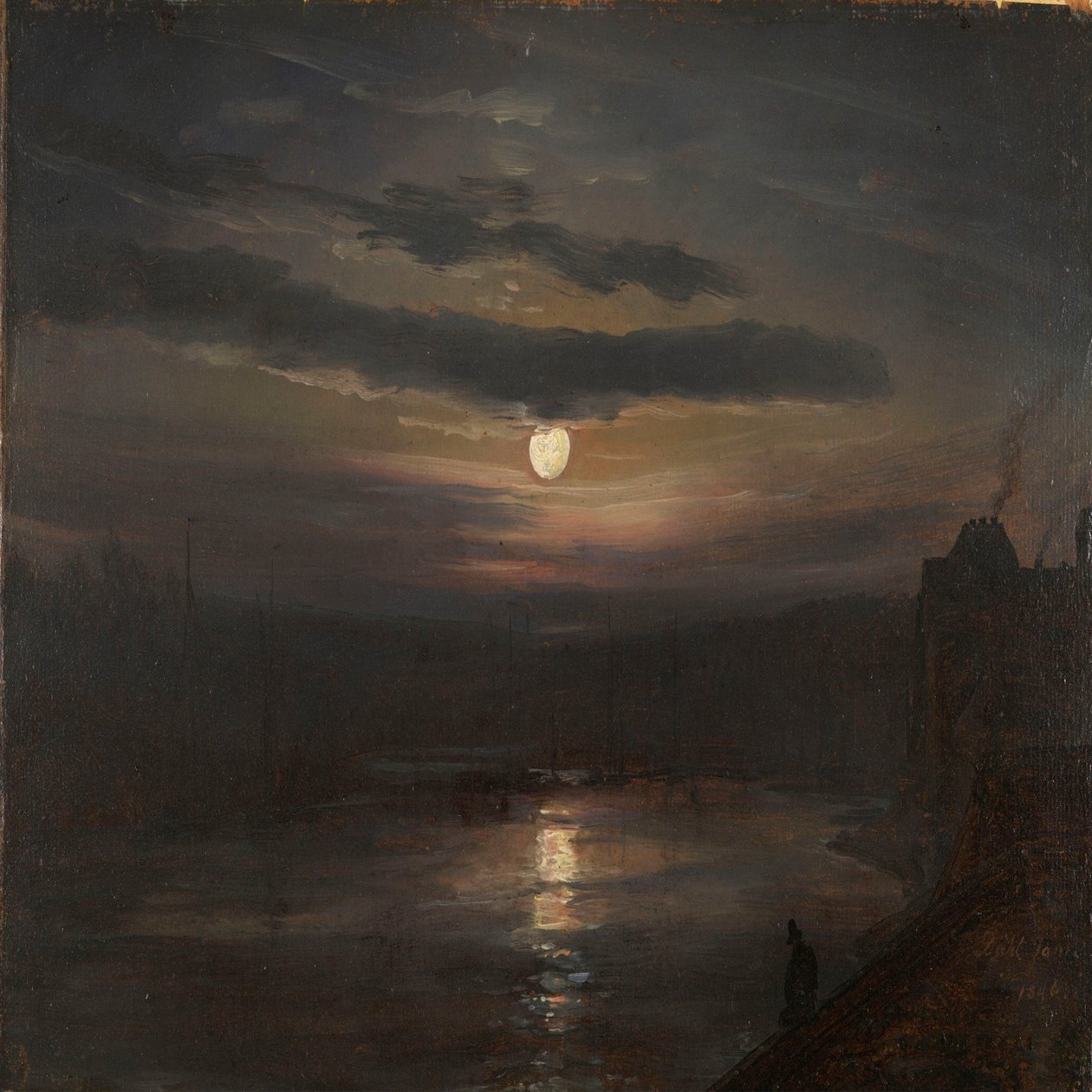 Månsken över Elben av Johan Christian Dahl