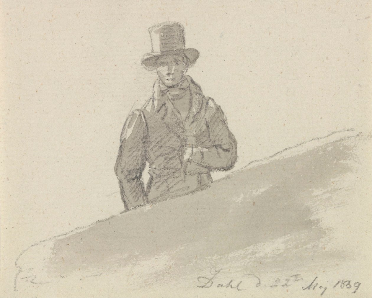Mansfigur med hatt av Johan Christian Dahl