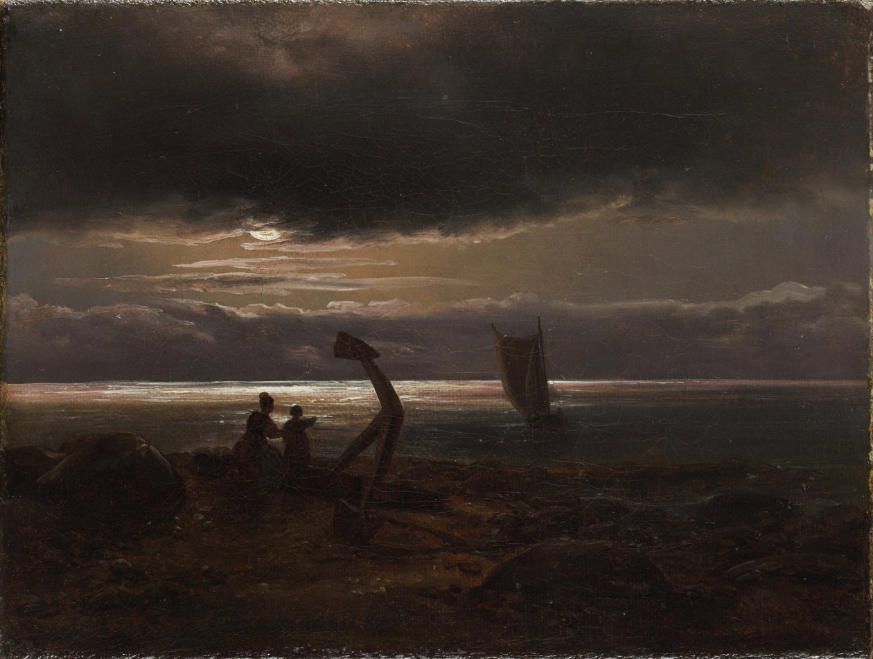 Mor och barn vid havet av Johan Christian Dahl