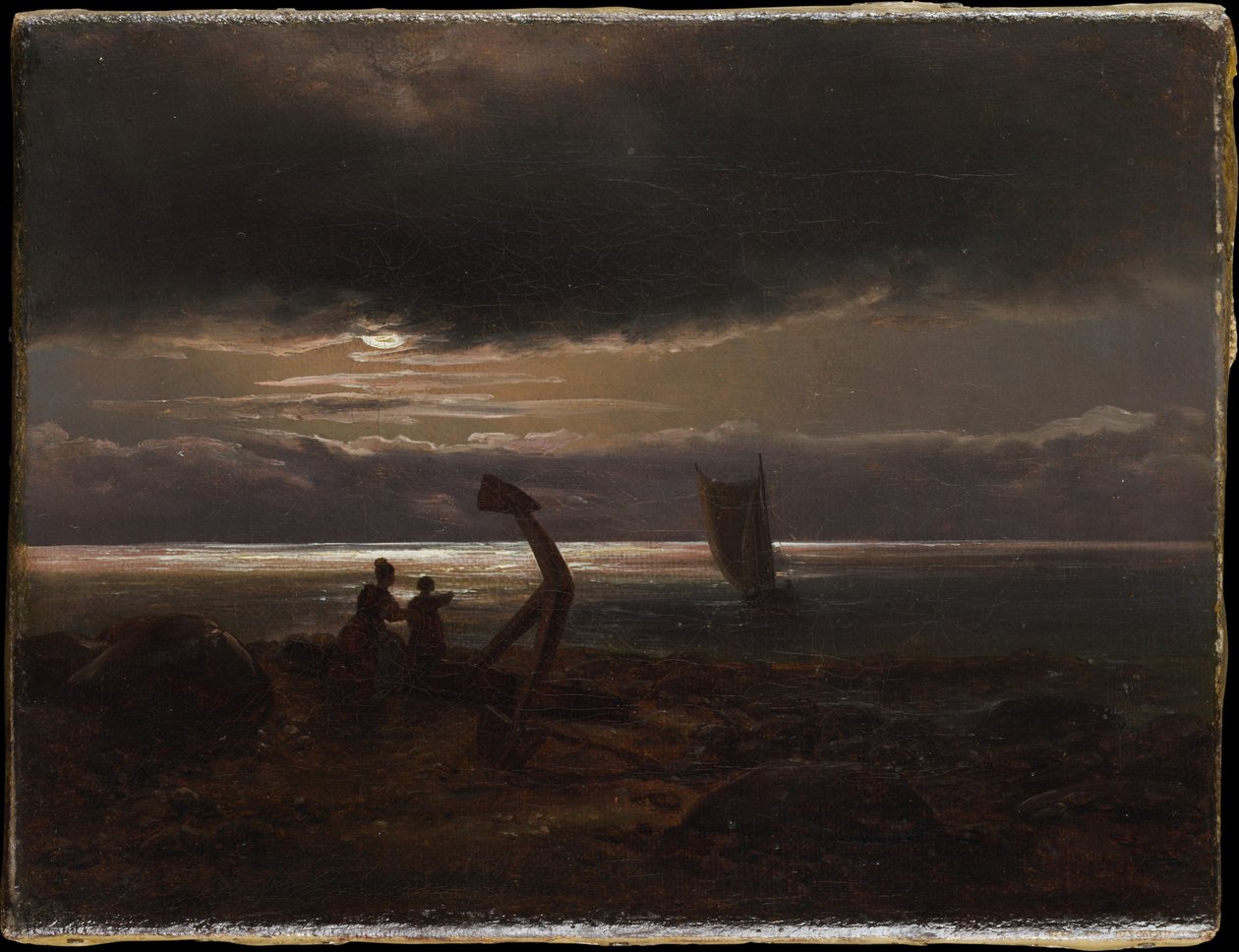 Mor och barn vid havet av Johan Christian Dahl