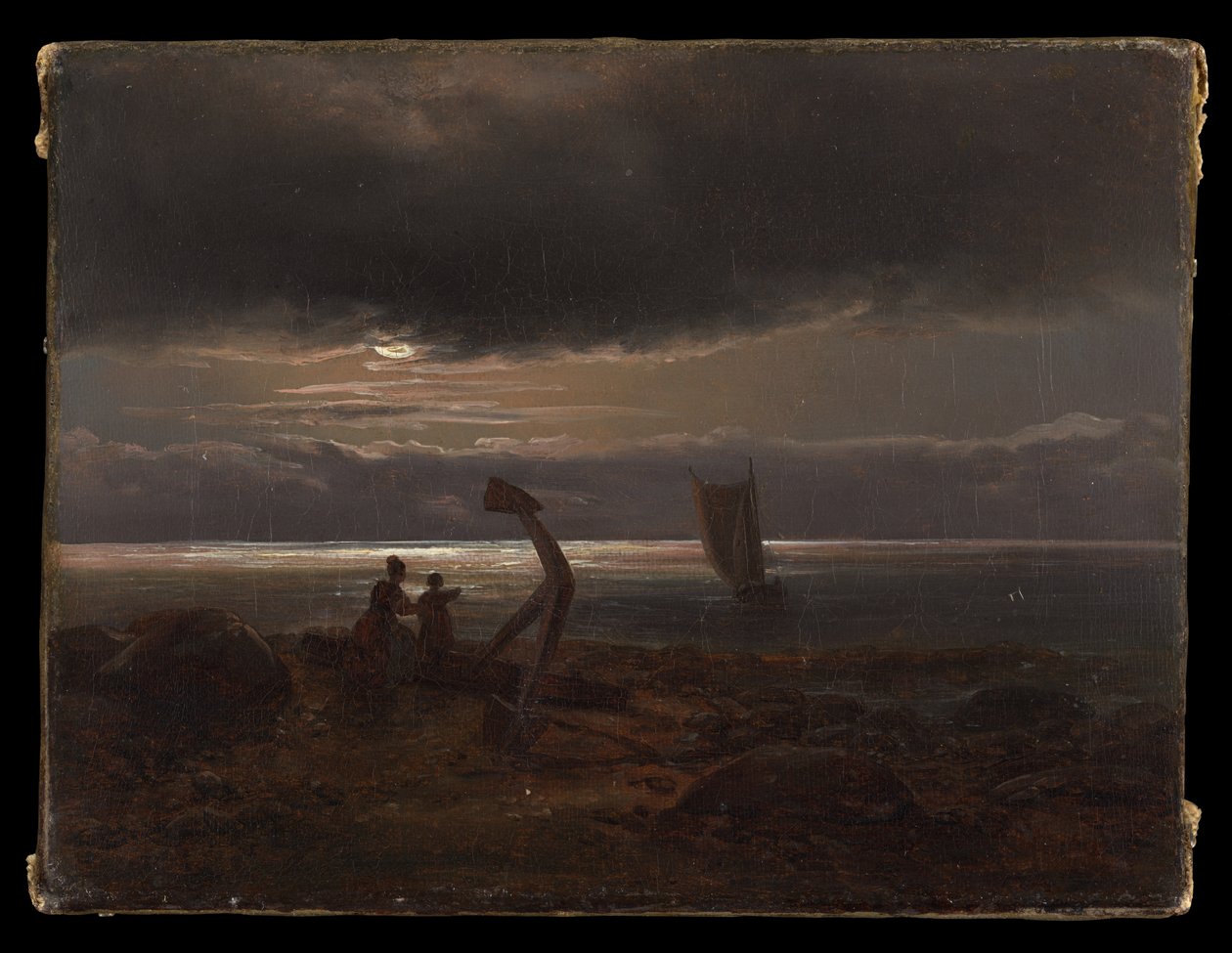 Mor och barn vid havet av Johan Christian Dahl