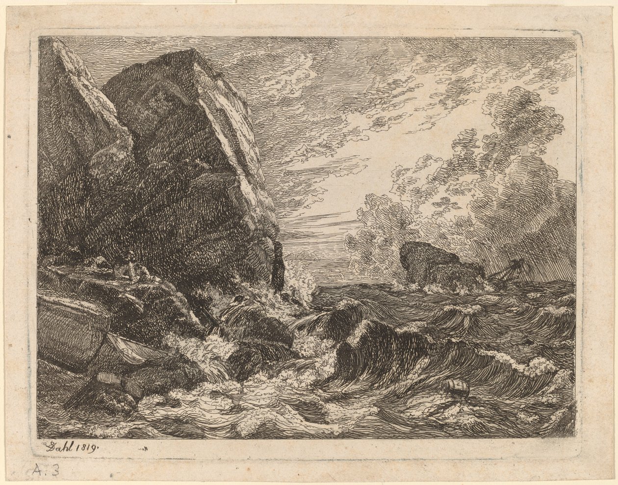 Norska kusten under en storm av Johan Christian Dahl
