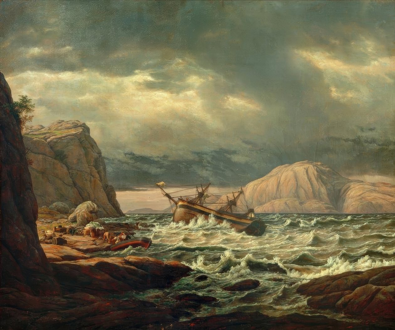Skeppsbrott på norska kusten av Johan Christian Dahl