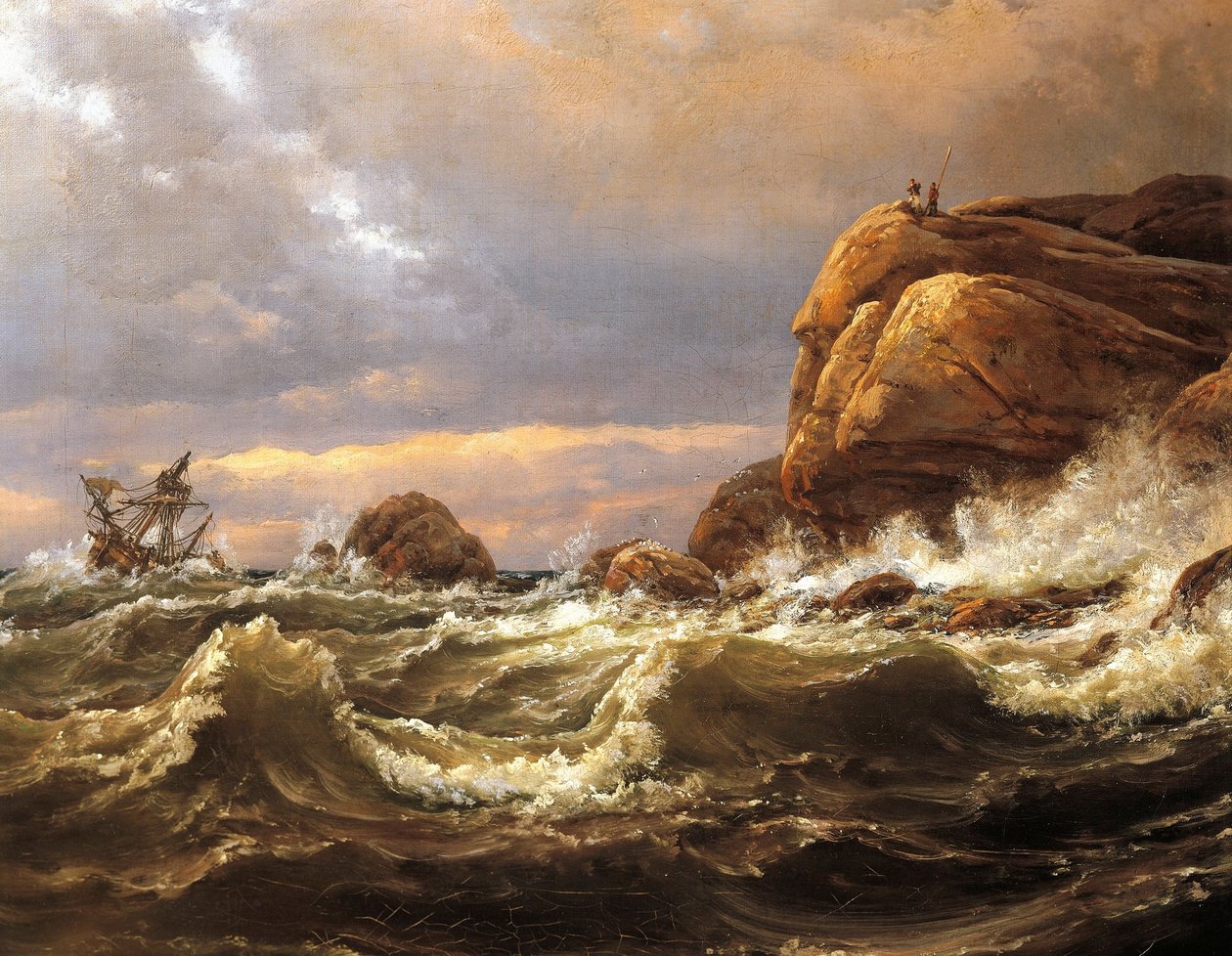 Skeppsbrott på kusten mellan Larvik och Fredriksvern av Johan Christian Dahl