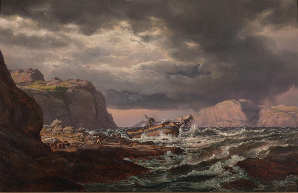 Skeppsbrott vid Norges kust av Johan Christian Dahl