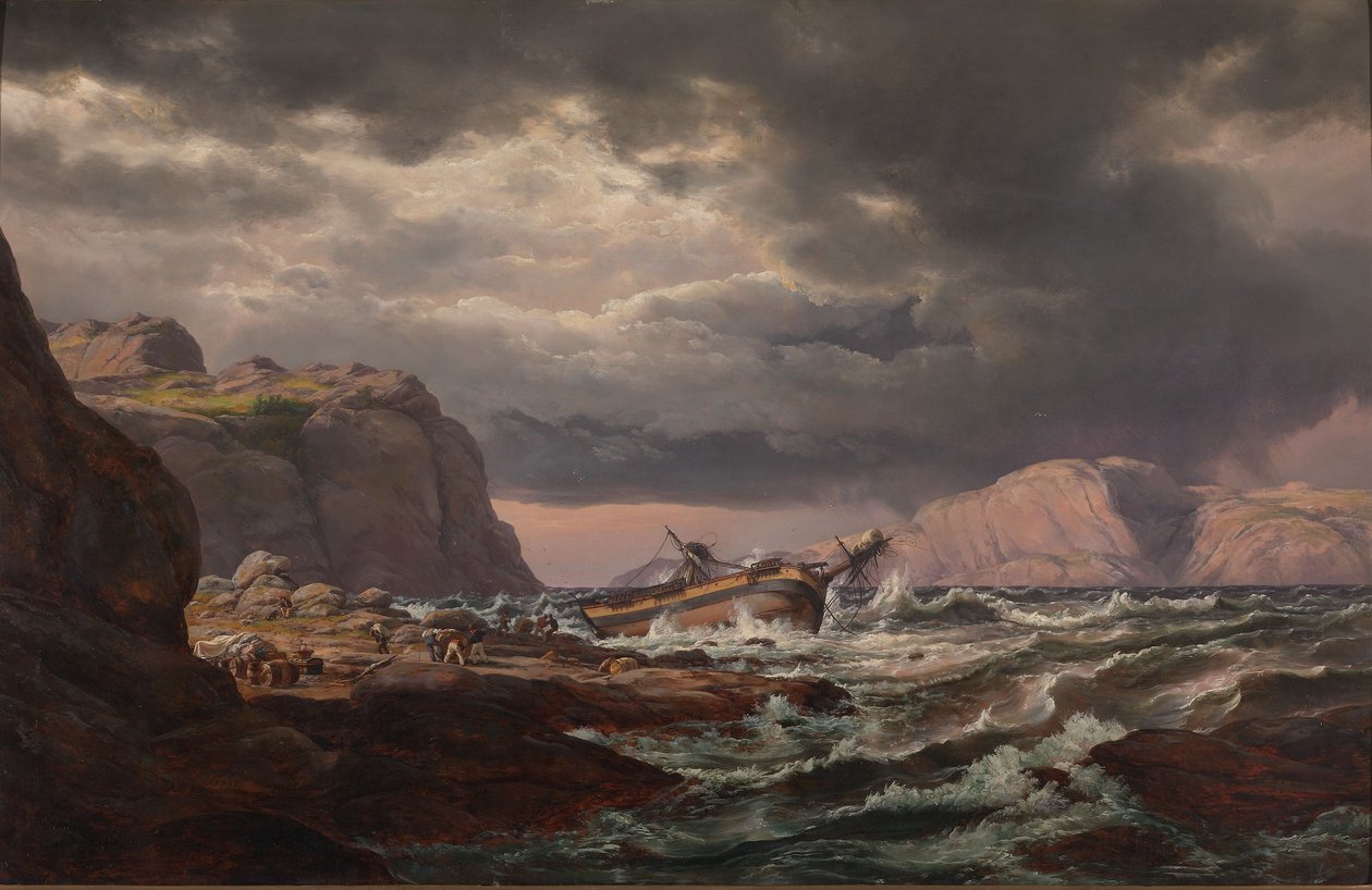 Skeppsbrott vid Norges kust av Johan Christian Dahl