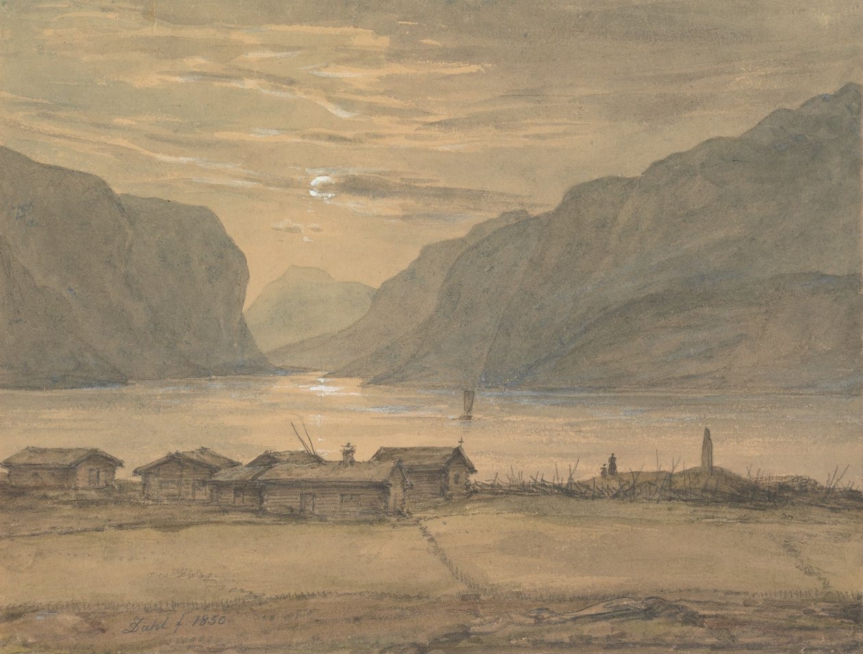 Skölden i månskenet av Johan Christian Dahl