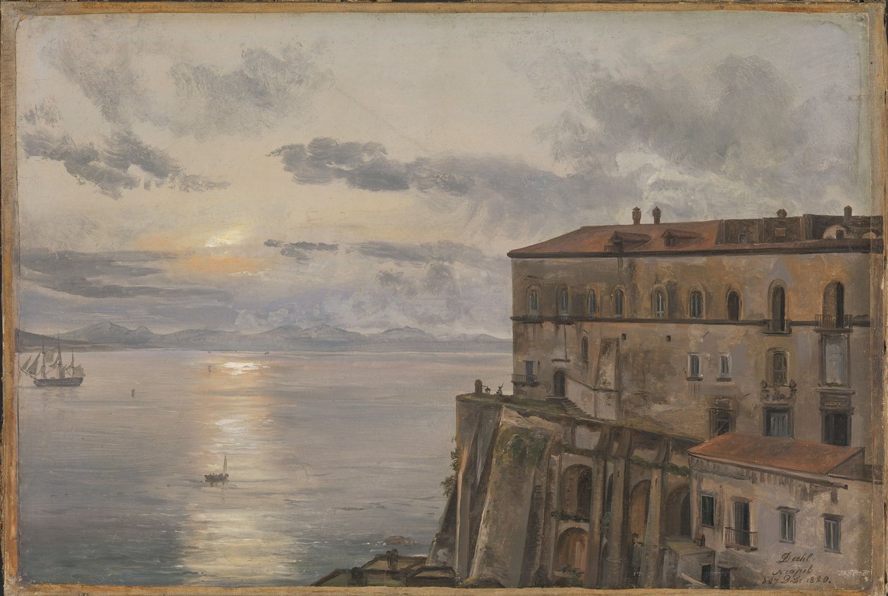 Kasernerna vid Pizzofalcone, Neapel av Johan Christian Dahl