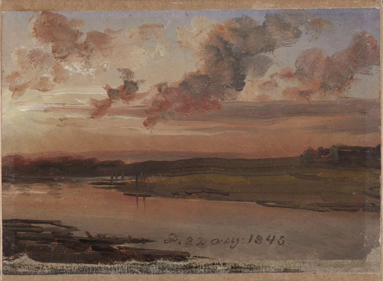 Elbe på kvällen av Johan Christian Dahl